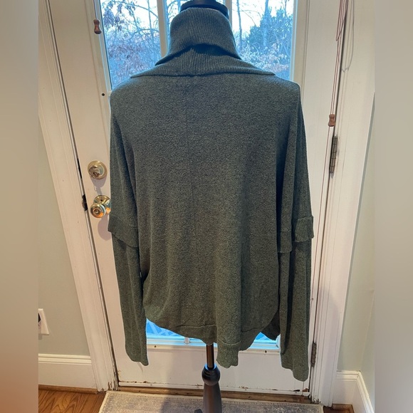 Anthropologie Postage Stamp Sweater Women's Medium Green Cowl Neck - Picture 3 of 10